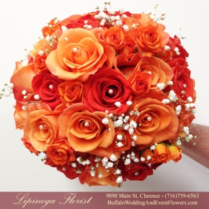 Orange Bridal Bouquet by Lipinoga Florist Buffalo Wedding Flower Specialists (3)